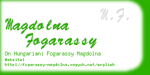 magdolna fogarassy business card